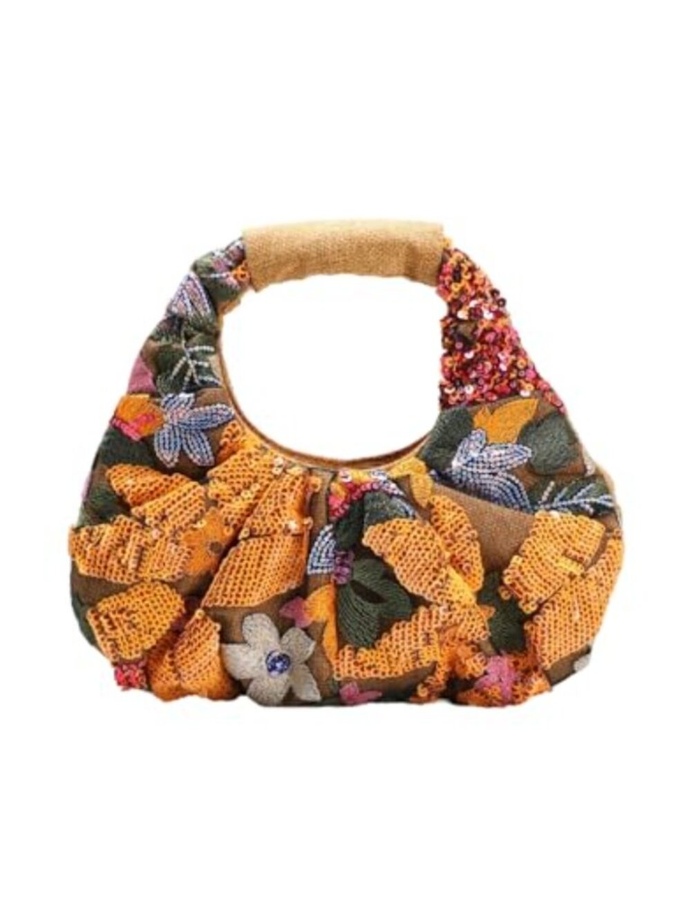 Women's Sequin Floral Beaded Evening Clutch Handbag Party Purse